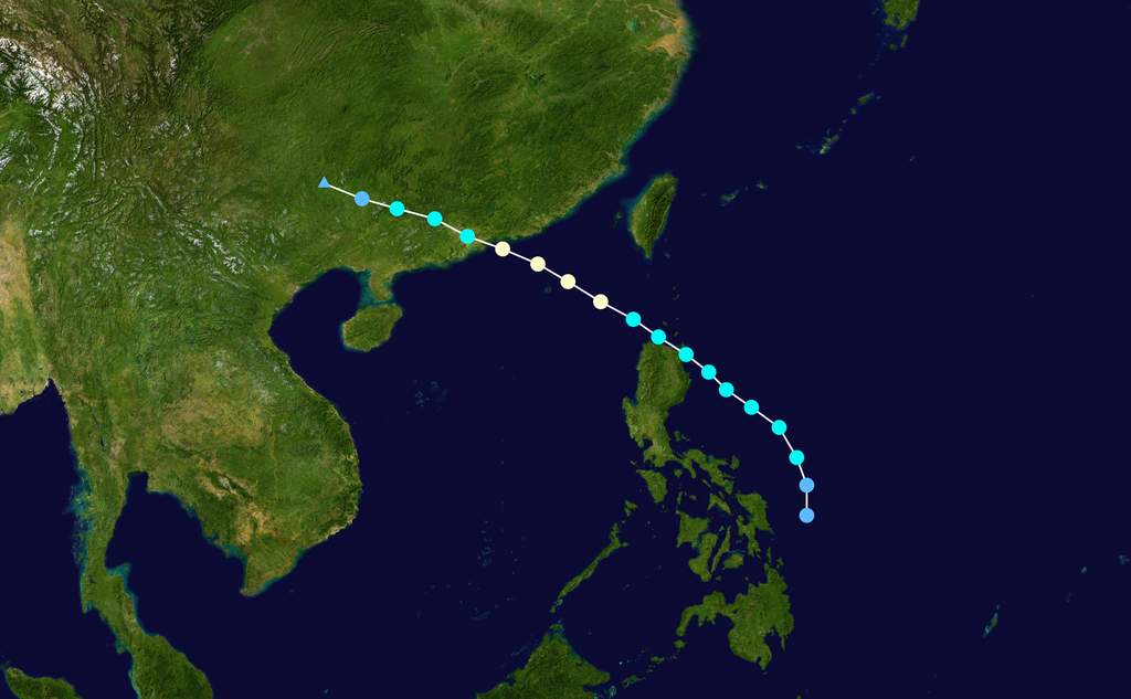 颱風“妮妲”路徑圖
