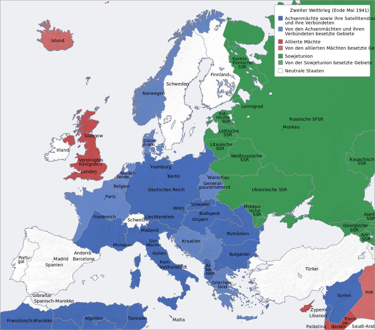 1941年蘇德開戰前的歐洲形勢