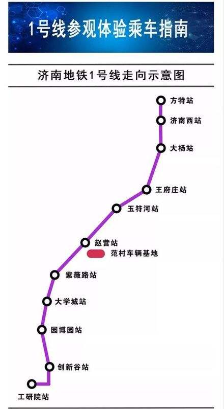 濟南軌道交通1號線線路圖