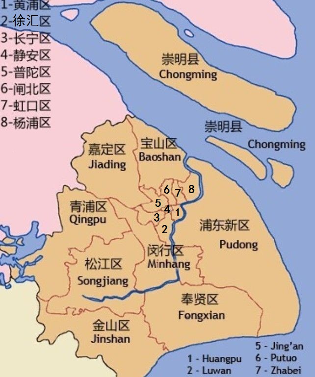 上海行政划分图