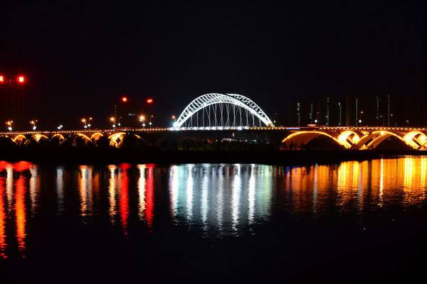 夜望瀛洲大橋