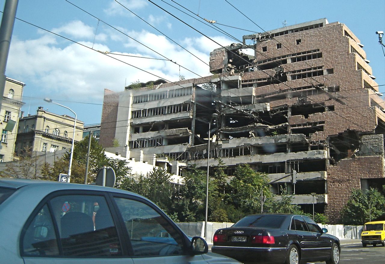 被炸的中國駐貝爾格勒大使館