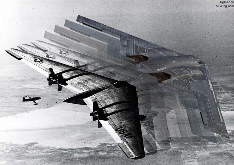 B-2的翼展與它的前身YB49一樣是58.52米