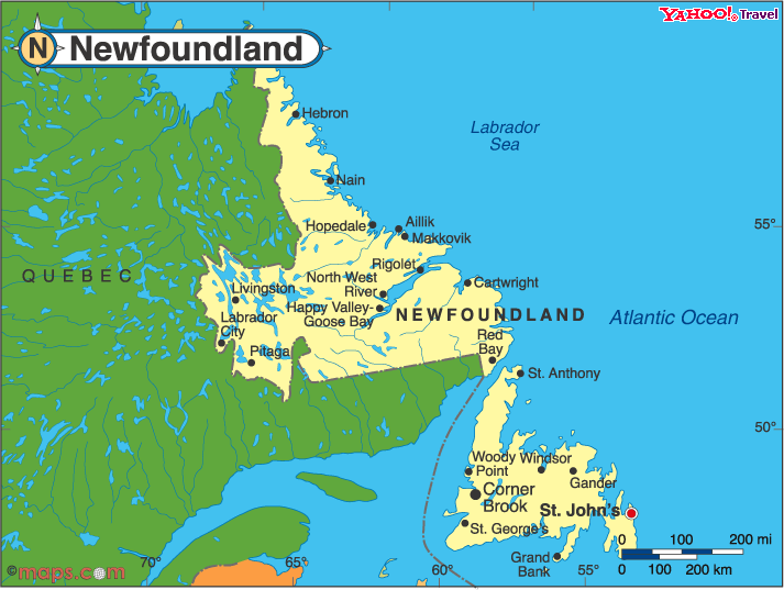 加拿大紐芬蘭地圖