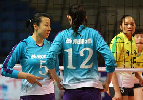 馮坤代表北京女排比賽中