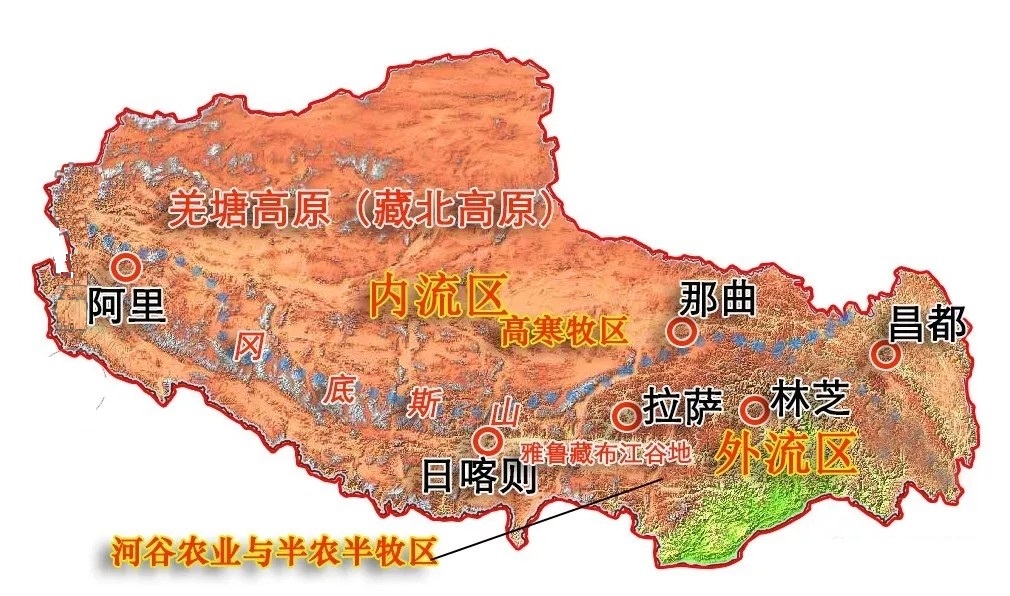 西藏的農業分界圖