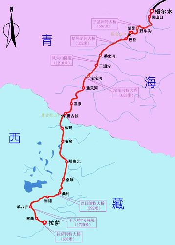 青藏公路地圖