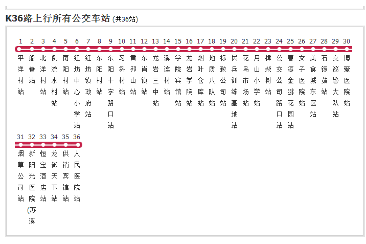 龍巖公交K36路 龍巖公交K36路