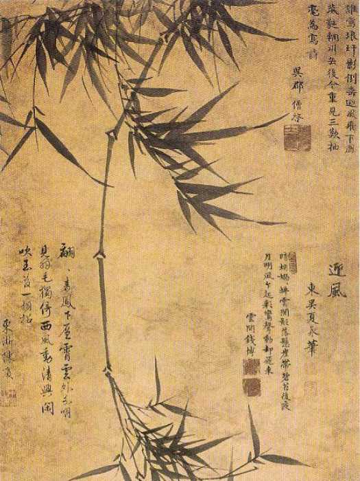 風竹圖(明夏昶創作繪畫) 風竹圖(明夏昶創作繪畫)