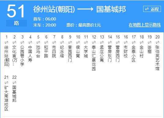徐州公交51路 徐州公交51路