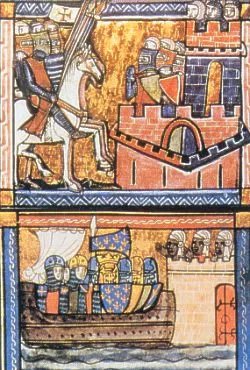 中世紀手抄本上的路易七世東征