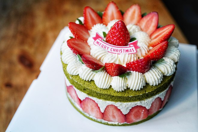 草莓抹茶生日蛋糕