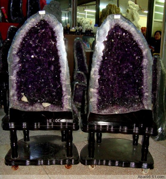天然紫水晶對洞