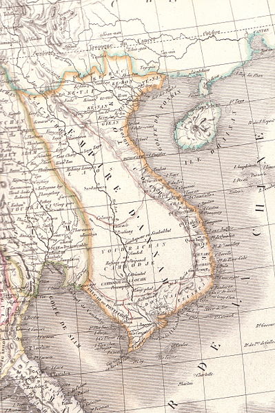 同時期西洋人繪製的大南帝國疆域圖