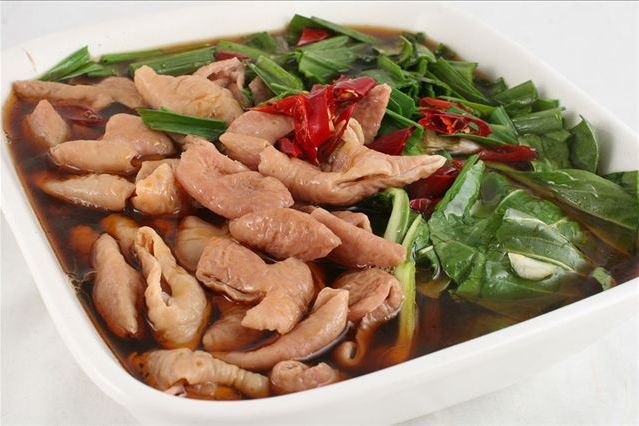青菜煲肥腸 青菜煲肥腸