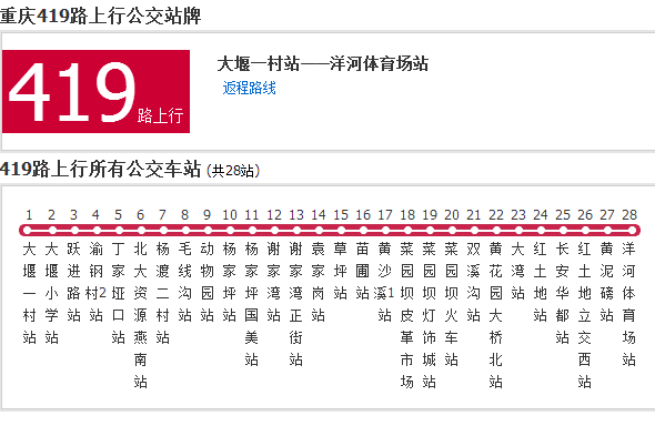 重慶公交419路 重慶公交419路