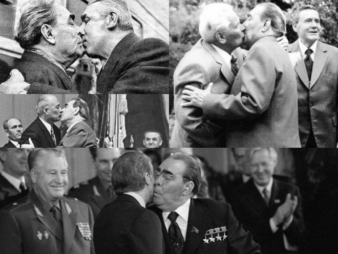 勃列日涅夫的各種外交“熱吻”
