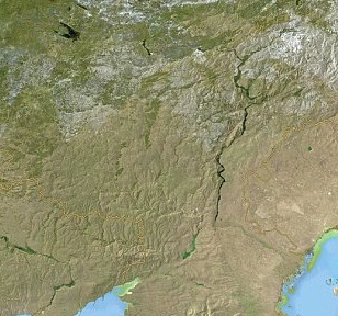 伏爾加河流域地形圖