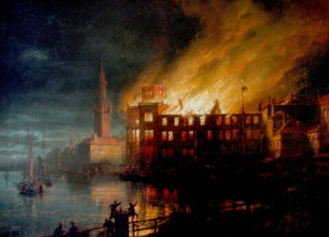 1872年學院大樓遭受火災