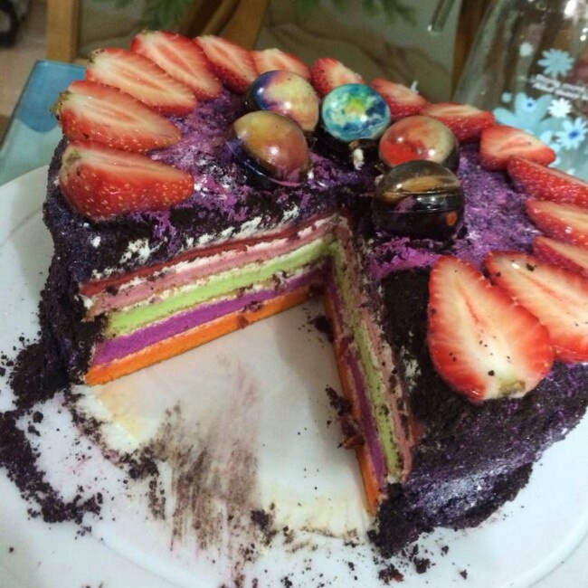 星空彩虹蛋糕
