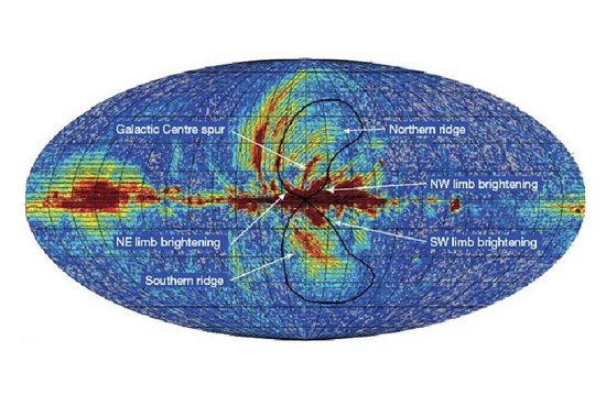 銀河系中央伽馬射線“泡泡”與磁場分布圖像