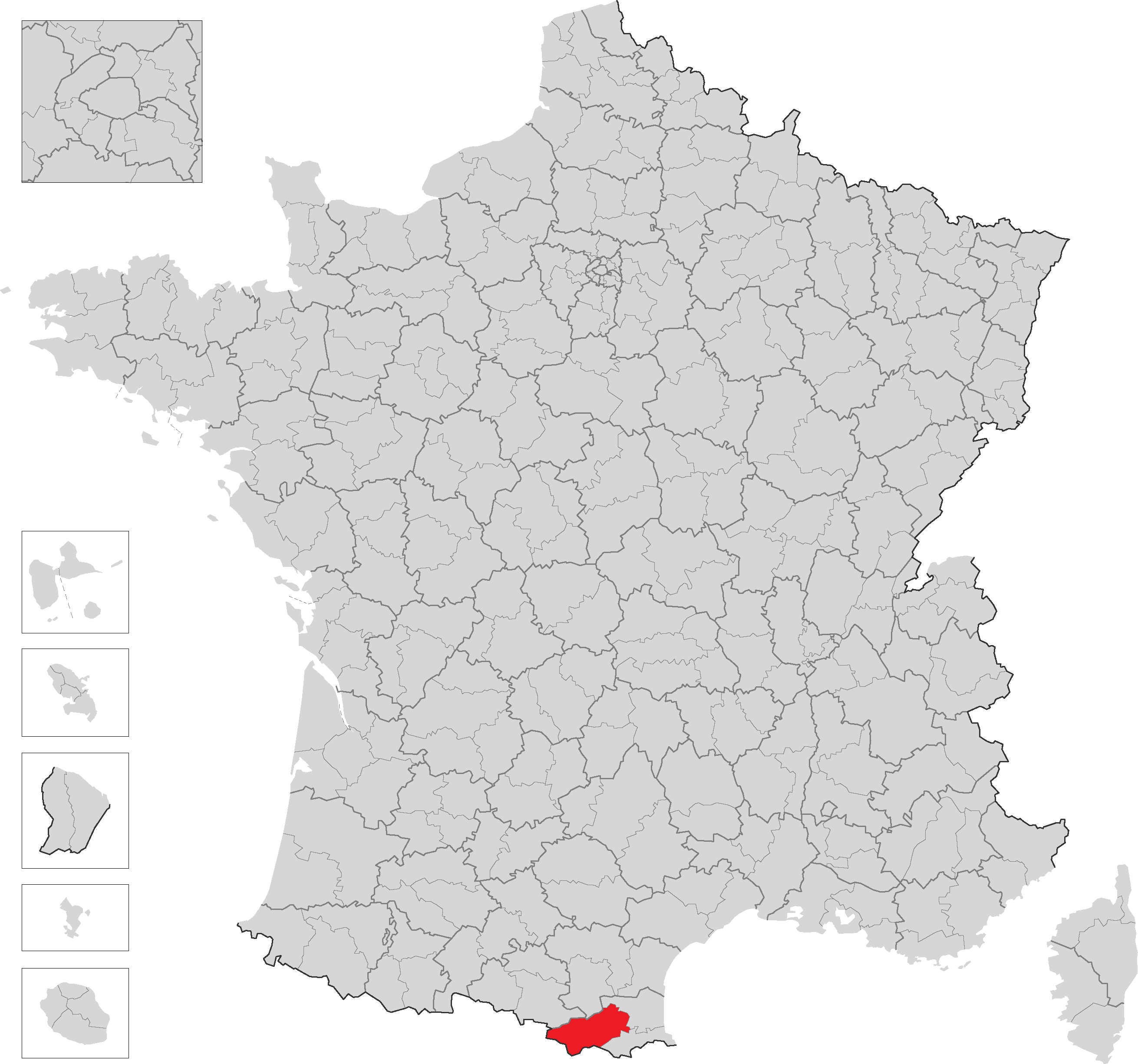 普拉德地區在法國的位置