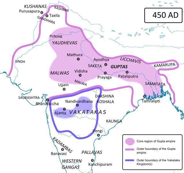 公元5世紀的印度 西部總督區被笈多王朝吞併