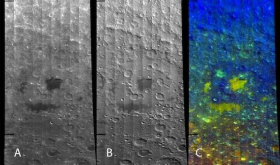 礦物質繪圖儀”拍到的三張“阿波羅”盆地圖