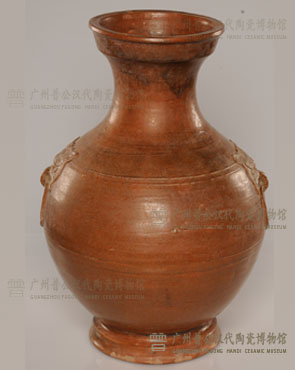 普公漢代陶瓷博物館館藏-漢代黃釉陶壺