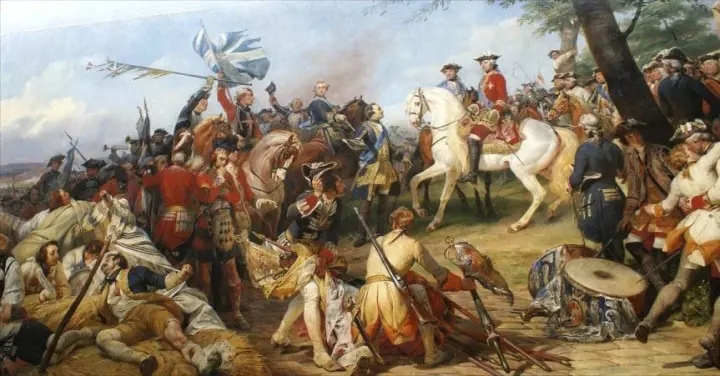 薩克斯元帥向路易十五展示法軍的戰利品