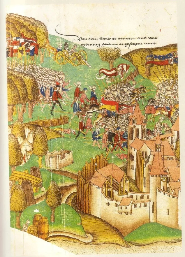 中世紀手抄本上的穆爾滕之戰