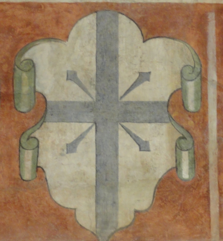 馬基雅維利家徽由一個十字形和四個釘子組成