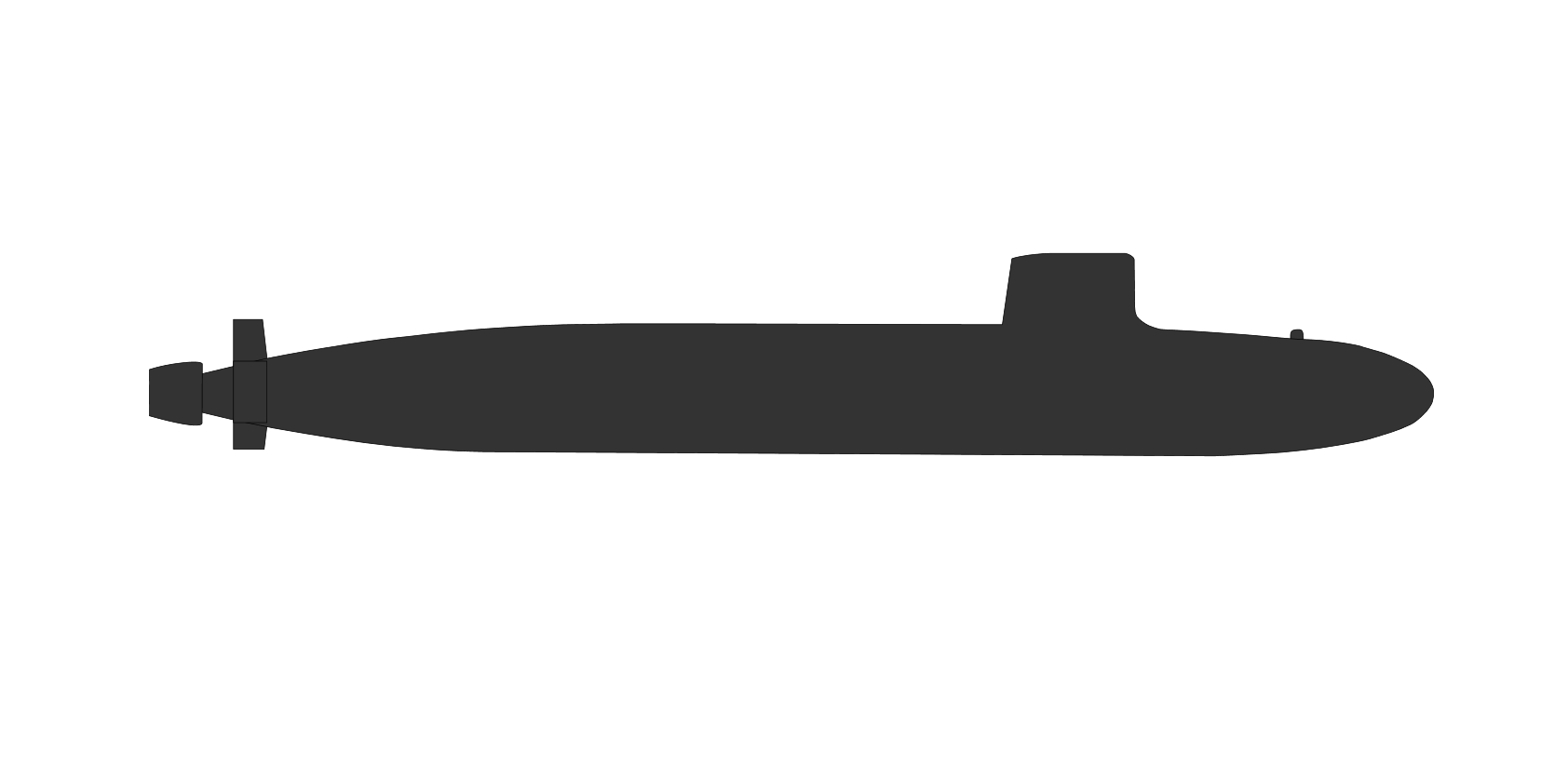 凱旋級戰略核潛艇外型側視圖