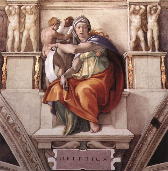 西斯廷教堂天頂畫：女預言家德爾菲