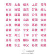 複姓(由超過一個漢字組成的姓氏) 複姓(由超過一個漢字組成的姓氏)