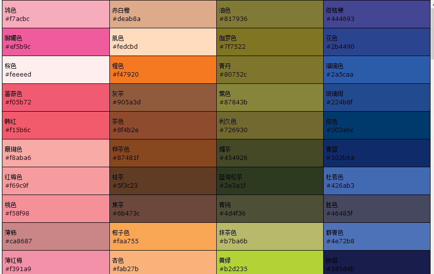 WEB標準顏色