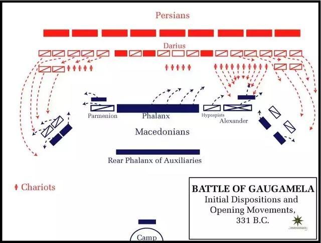 高加米拉戰役的雙方布局與行動模式