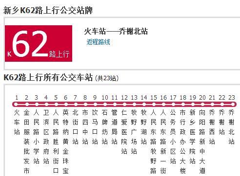 新鄉公交K62路 新鄉公交K62路