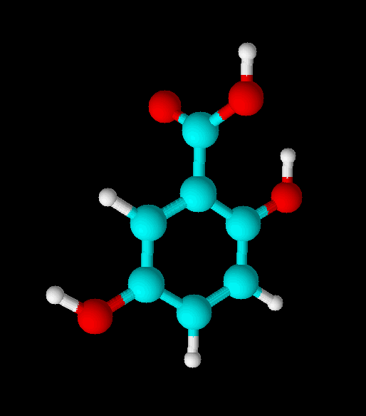 龍膽酸分子模型