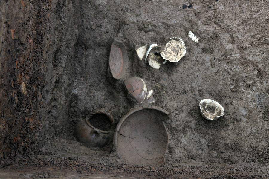 41號灰坑底部出土的晚唐時期瓷器
