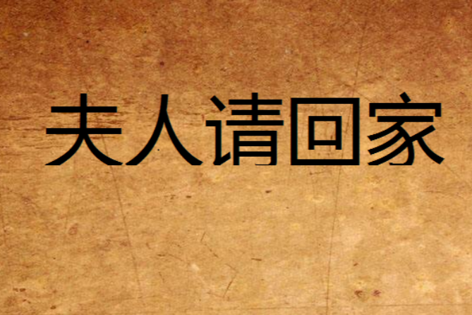 夫人請回家 夫人請回家