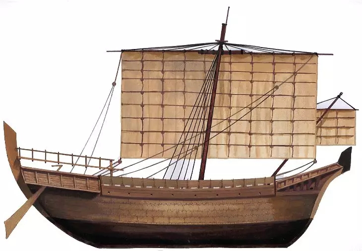 羅馬人的運輸船 相對笨重而容易被大風吹走