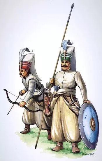奧斯曼的近衛軍依然保留了弓箭與常規肉搏武器