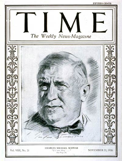1926年的查爾斯·施瓦布（時代封面）