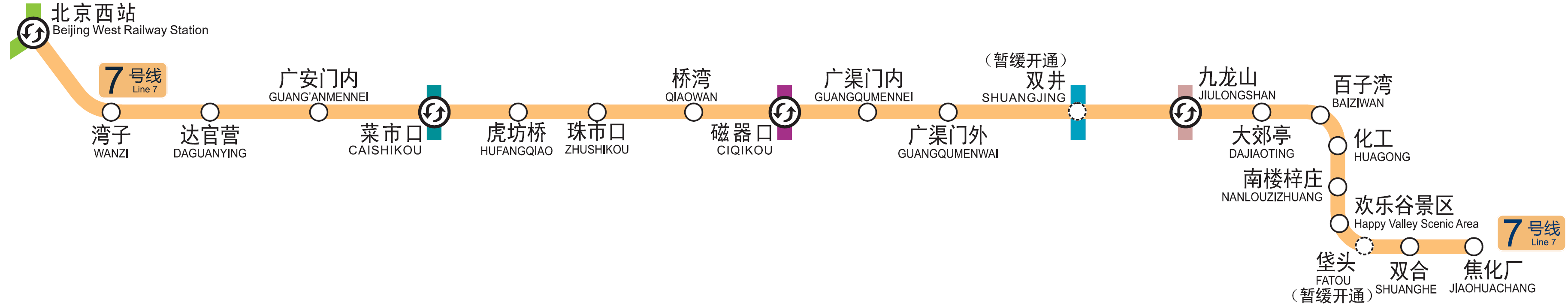 北京捷運7號線線路圖