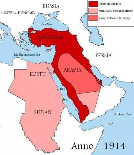 1914年的奧斯曼帝國 實際上已經失去了對埃及的控制