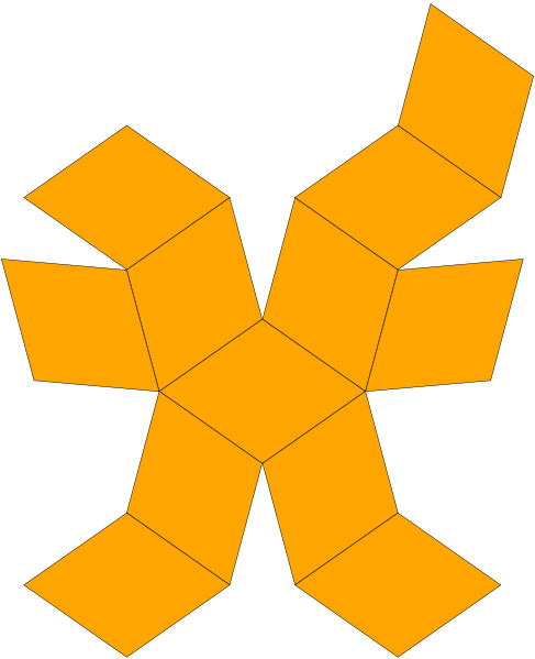 菱形十二面體展開圖