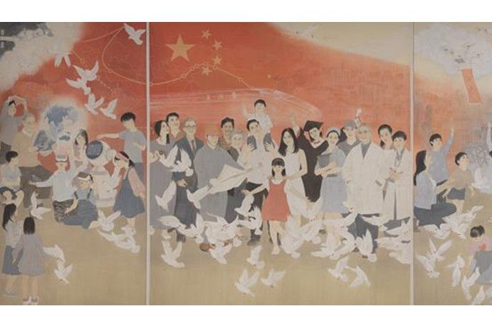 放飛夢想(張琳、楊可2019年創作的紙本設色中國畫) 放飛夢想(張琳、楊可2019年創作的紙本設色中國畫)