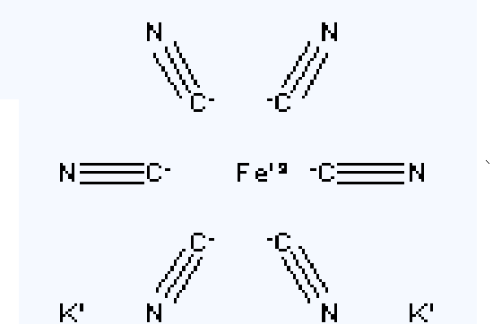 鐵氰化鉀(K3[Fe(CN)6])