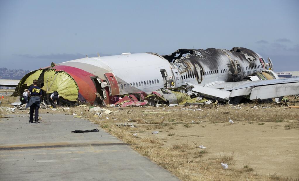2013年韓亞航空214航班事故現場